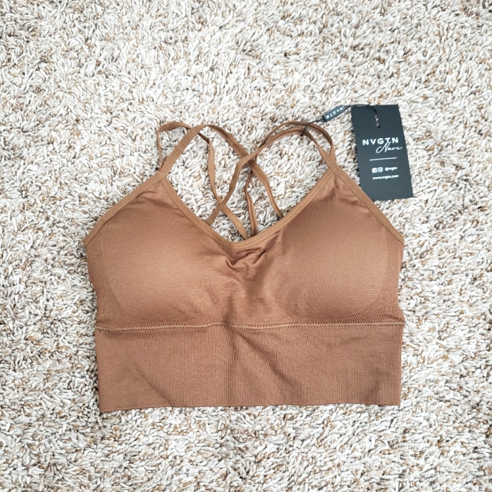 NVGTN Mocha Flourish Sports Bra Medium